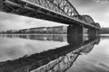 Old iron railway bridge in Prague,Czech Republic. Royalty Free Stock Photo